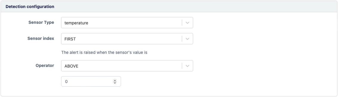 Sensor alert configuration